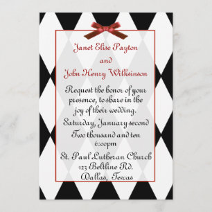 Faire-part de mariage des diamants noirs et blancs