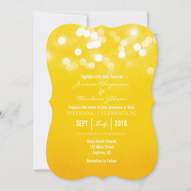 Faire-part de mariage des feux de Parties scintill (Devant)