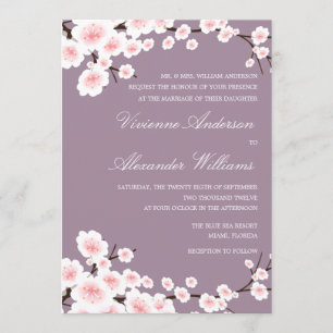 FAIRE-PART DE MARIAGE DES FLEURS DE CERISIER
