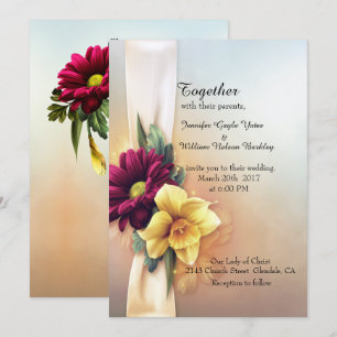 Faire-part de mariage des fleurs du printemps