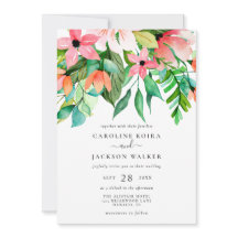 Faire-part de mariage des fleurs tropicales