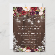 Faire-part de mariage des lumières à cordes rustiq