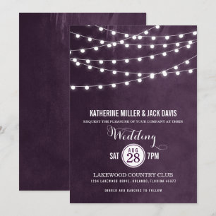 Faire-part de mariage des lumières de chaîne de pl