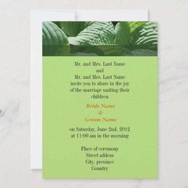 faire-part de mariage des parents de la mariée et  (Devant)