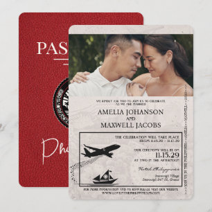 Faire-part de mariage des passeports des Philippin