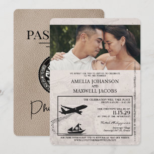 Faire-part de mariage des passeports des Philippin