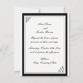 Faire-part de mariage des points de bordure noirs