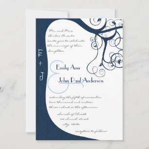 Faire-part de mariage des tourbillons d'arbre de m