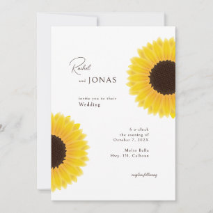 Faire-part de mariage des tournesols élégants