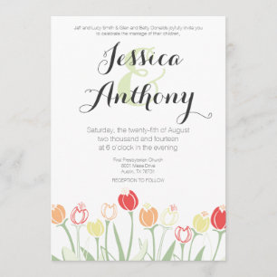 Faire-part de mariage des tulipes Couleurs vives