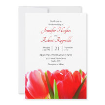 Faire-part de mariage des Tulipes rouges