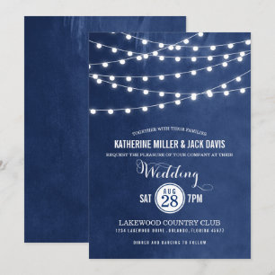 Faire-part de mariage des voyants à cordes bleu ma