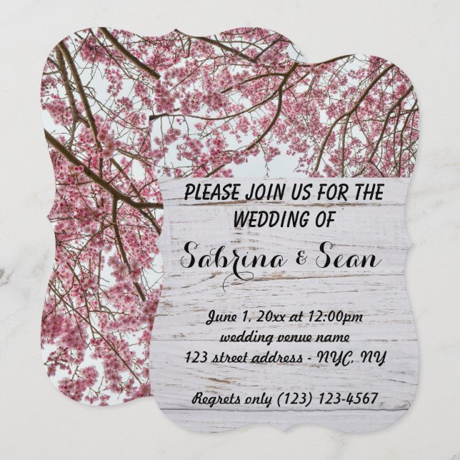 Faire-Part de Mariage Design Mi et Mi (Devant / Derrière)