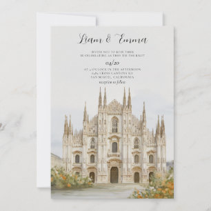 Faire-part de mariage Destination Milan Skyline