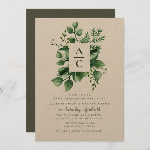 faire-part de mariage d'été de kraft