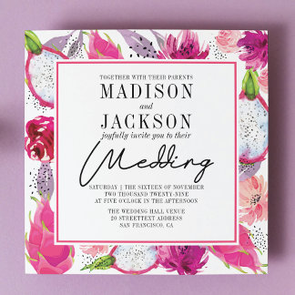 Faire-part de mariage d'été de Pitaya