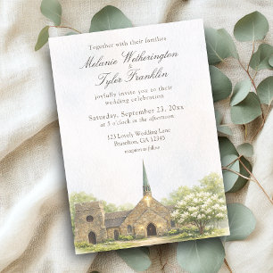 Faire-part de mariage d'été en aquarelle de la cha