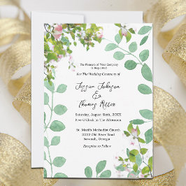 Faire-part de mariage d'été romantique Eucalyptus