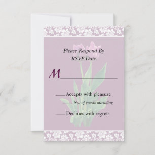 Faire-part de mariage Deux Tulipes Violettes