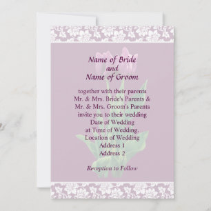 Faire-part de mariage Deux Tulipes Violettes
