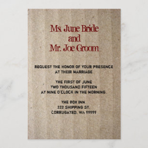 Faire-part de mariage d'illusion de carton