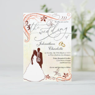 Faire-part de mariage d'illustration de mariée