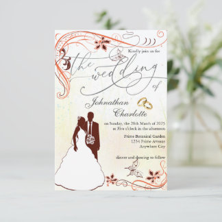 Faire-part de mariage d'illustration de mariée