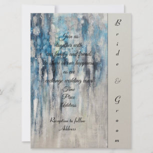 Faire-part de mariage d'impression bleue