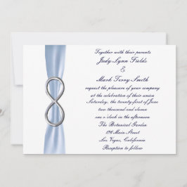 Faire-part de mariage d'infini d'argent bleu