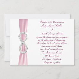 Faire-part de mariage d'infini diamant rose