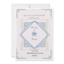 Faire-part de mariage d'inspiration Art déco