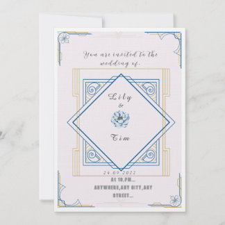 Faire-part de mariage d'inspiration Art déco