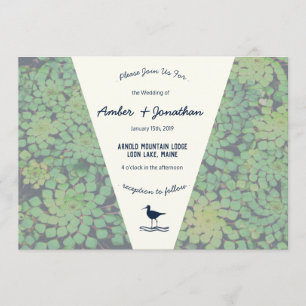 Faire-part de mariage d'oiseaux marécageux