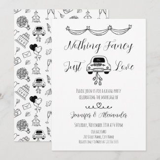 Faire-part de mariage Doodle tiré à la main