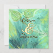 Faire-part de mariage d'or de la forêt pluviale