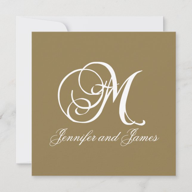 Faire-part de mariage d'or M Modèle (Devant)