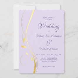 Faire-part de mariage d'orchidée pâle à feuille d'