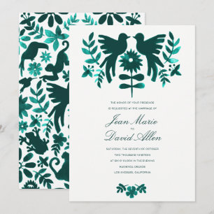 Faire-part de mariage d'Otomi de Mexicain - Teal
