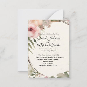 Faire-part de mariage douce, romantique, florale