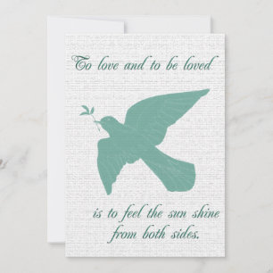 Faire-part de mariage Dove aqua et blanc