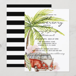 Faire-part de mariage du 50e anniversaire tropical