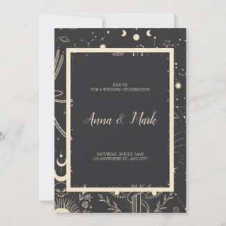 Faire-part de mariage du Boho céleste