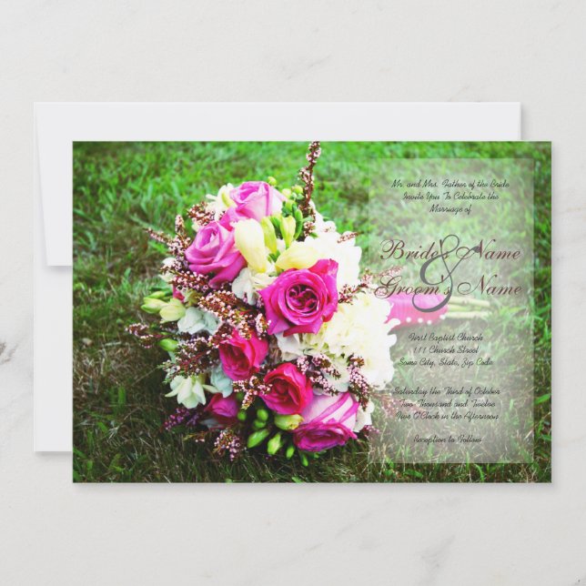 Faire-part de mariage du bouquet nuptial (Devant)