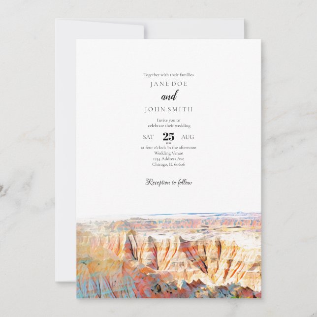 Faire-part de mariage du parc national Badlands (Devant)