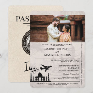 Faire-part de mariage du passeport ivoirien en Ind