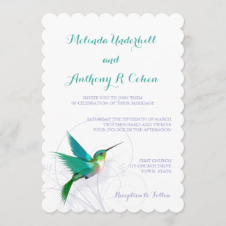 Faire-part de mariage du remous 5x7 de colibri