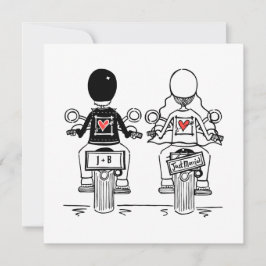Faire-part de mariage du soir de moto sur mesure