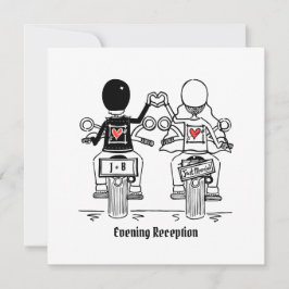 Faire-part de mariage du soir de moto sur mesure