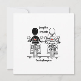 Faire-part de mariage du soir moto-moto