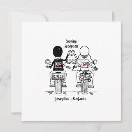 Faire-part de mariage du soir moto-moto